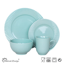 16PCS geprägte Keramik Steingut Dinner Set hohe Qualität